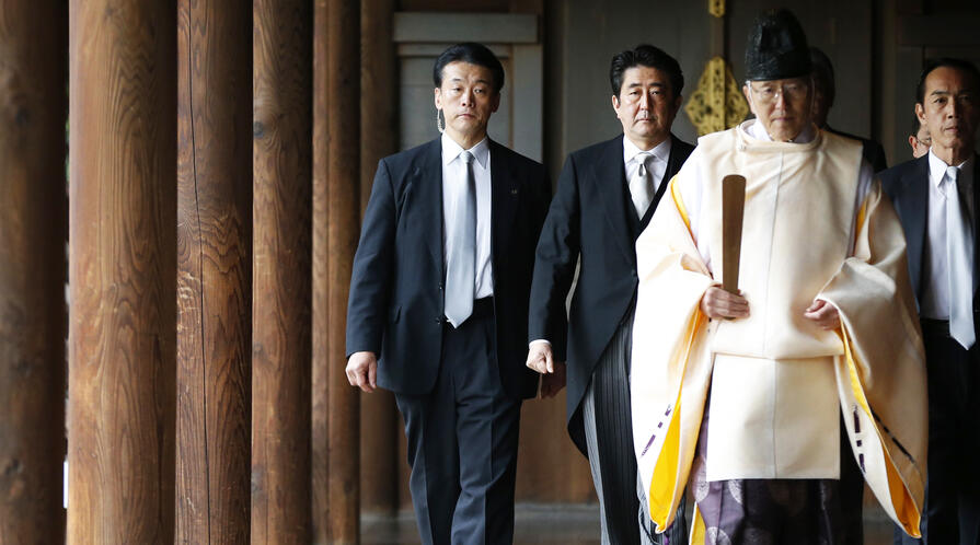 Yasukuni Shrine Abe Reuters Headline 3
