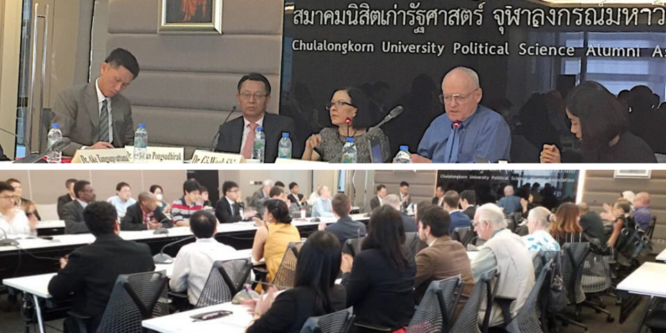 Panelists and participants at a public forum held at Chulalongkorn University